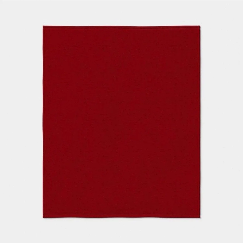 Threshold Red Textured Throw Blanket 50x60 Plush Sherpa Lining‎ Machine Washable